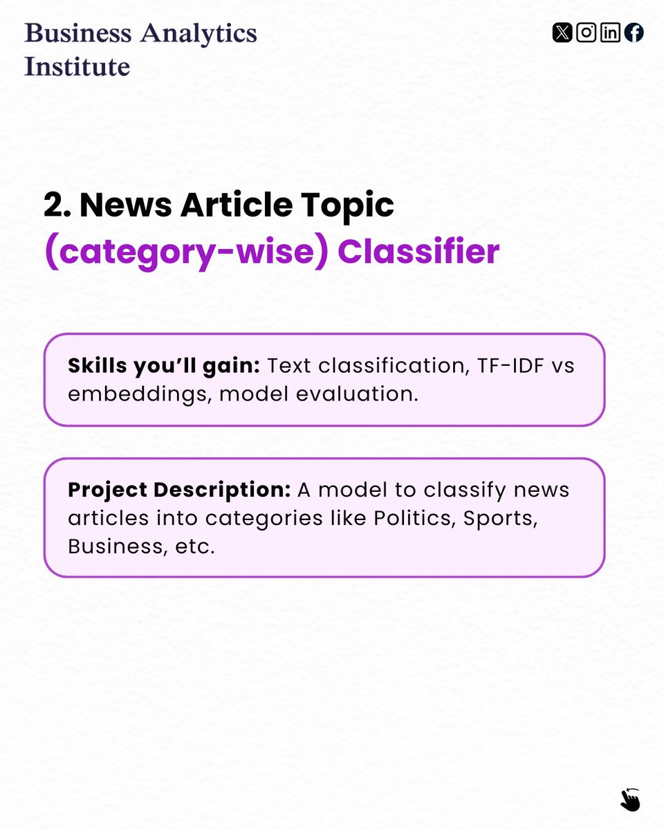 b_analyticsinst's tweet image. Want to break into NLP?
Here are 4 powerful project ideas to build your resume 👇
✅ Legal Summarizer using RAG
✅ News Classifier
✅ Multilingual Chat Bot
✅ Q&A on Custom PDFs
(NLP project ideas, AI resume tips, AI Generalist Program)
#NLP #AIProjects #LangChain #AIJobs
