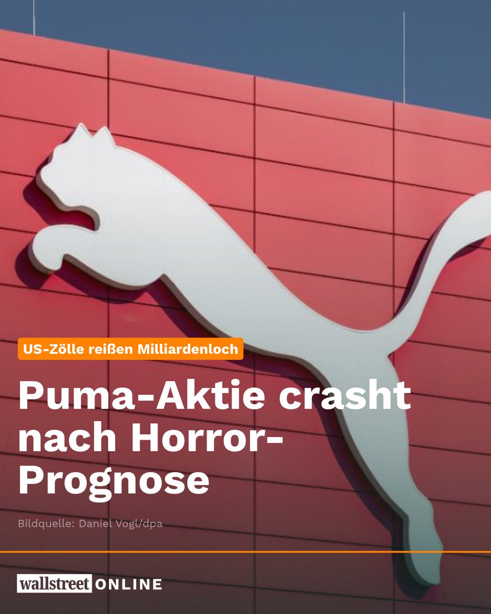 📉 Puma mit Schock-Prognose: Aktie bricht ein – US-Zölle reißen Milliardenloch

wallstreet-online.de/nachricht/1967…

Die Traditionsmarke Puma hat Anleger auf dem falschen Fuß erwischt: Erstmals seit Jahren rechnet das Unternehmen für 2025 mit Verlusten – eine echte Horror-Meldung für den