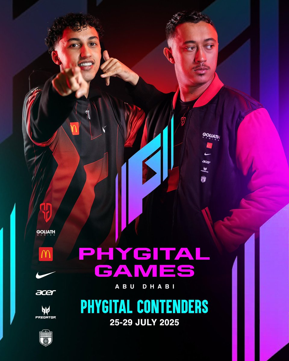 Goliath Gaming (@goliathgamingza) on Twitter photo South Africa’s in the game! 🇿🇦 <a href="/TheBeastBianchi/">AG Julio Bianchi</a> and <a href="/ZaidApril_/">Zaid April</a> join <a href="/orlandopirates/">Orlando Pirates</a> in Abu Dhabi as they chase Phygital glory and a ticket to #GOTF2025! ⚽🏆
The Phygital Games are an exciting fusion of the digital and physical worlds, where traditional esports meet immersive South Africa’s in the game! 🇿🇦 <a href="/TheBeastBianchi/">AG Julio Bianchi</a> and <a href="/ZaidApril_/">Zaid April</a> join <a href="/orlandopirates/">Orlando Pirates</a> in Abu Dhabi as they chase Phygital glory and a ticket to #GOTF2025! ⚽🏆
The Phygital Games are an exciting fusion of the digital and physical worlds, where traditional esports meet immersive