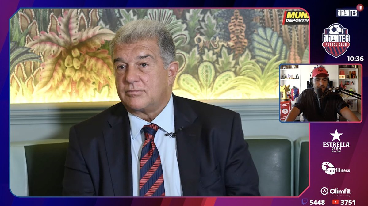JijantesFC's tweet image. 📺 DIRECTO @JijantesFC
‼️ Escuchamos la entrevista de Joan Laporta en @mundodeportivo
El presidente del Barça repasa todos los temas de actualidad.
🔗 twitch.tv/gerardromero