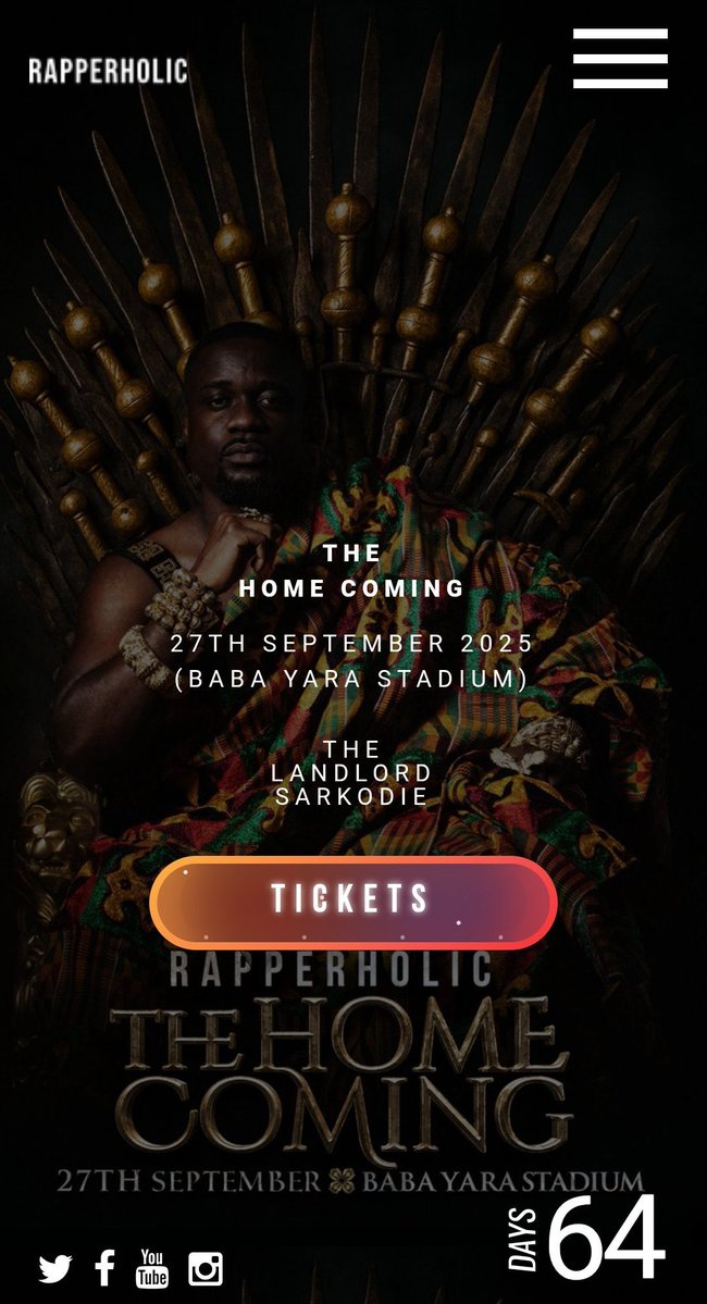 Ice_Moni1's tweet image. Rapperholic The Home Coming
Venue: Kumasi Baba Yara Sports stadium
Date: 27th September ,2025
Tickets OUT Now !!!
>Regular ¢100
>VIP ¢300
>VVIP ¢500
Visit rapperholic.com to grab your tickets
#RapperholicTheHomeComing 🔥🔥🔥
