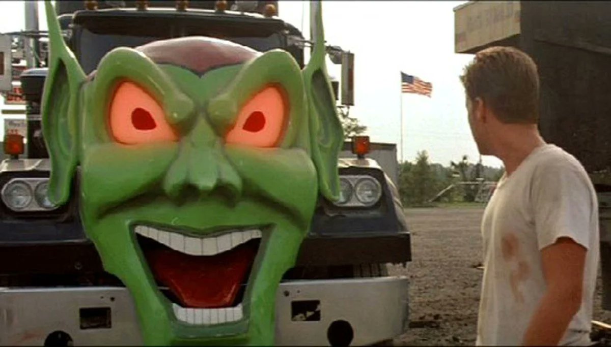 Freelineorlando's tweet image. How insane did it sound when a producer said "Hey Stephen King, you should direct a movie?" Odd thing is, Maximum Overdrive (released today, 1986) is fun junk food about homicidal trucks, a guilty pleasure in its badness. So you tell me: Who wants Stephen King to direct more?