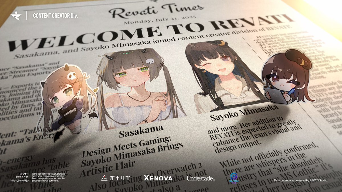 REVATI (@revati_jp) on Twitter photo ContentCreator Div.
 ̄ ̄ ̄ ̄ ̄ ̄ ̄ ̄ ̄
🌟 New Streamers
ささかま (<a href="/sskmovo/">ささかま</a>)
美作小夜子 (<a href="/345mimasaka/">美作小夜子🌙🖌️お仕事募集中</a>)
多彩な2名のストリーマーが新たに仲間入り!
昨日発表した <a href="/revati_studio/">REVATI Studio ✦レバスタ ✦</a> なども通じて手厚くサポートしてまいります!
これからの2人の活躍を、ぜひ応援よろしくお願いいたします✨ ContentCreator Div.
 ̄ ̄ ̄ ̄ ̄ ̄ ̄ ̄ ̄
🌟 New Streamers
ささかま (<a href="/sskmovo/">ささかま</a>)
美作小夜子 (<a href="/345mimasaka/">美作小夜子🌙🖌️お仕事募集中</a>)
多彩な2名のストリーマーが新たに仲間入り!
昨日発表した <a href="/revati_studio/">REVATI Studio ✦レバスタ ✦</a> なども通じて手厚くサポートしてまいります!
これからの2人の活躍を、ぜひ応援よろしくお願いいたします✨