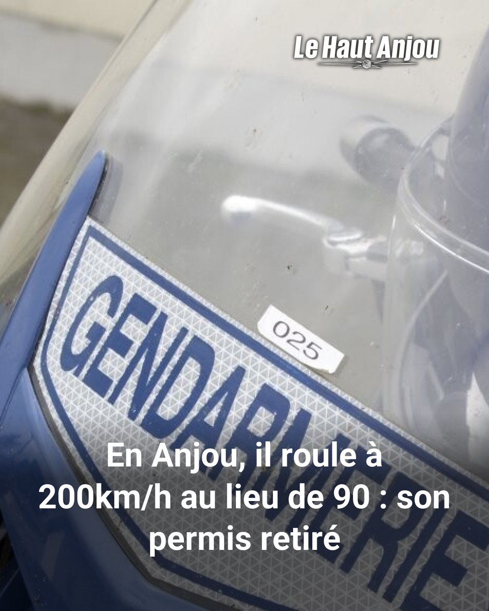 En Anjou, un motard a été intercepté à 200 km/h au lieu de 90. Conséquences immédiates : retrait de permis et immobilisation du véhicule.
➡️ l.hautanjou.fr/Cm