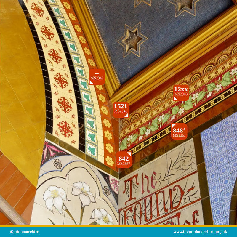 MintonArchive's tweet image. A recent enquiry all the way from Western Maryland, USA, had us matching up the Minton tiles in a richly-decorated church entrance with the patterns in our archive - a bit of cross-continental tilespotting! themintonarchive.org.uk/tilespotting-u…