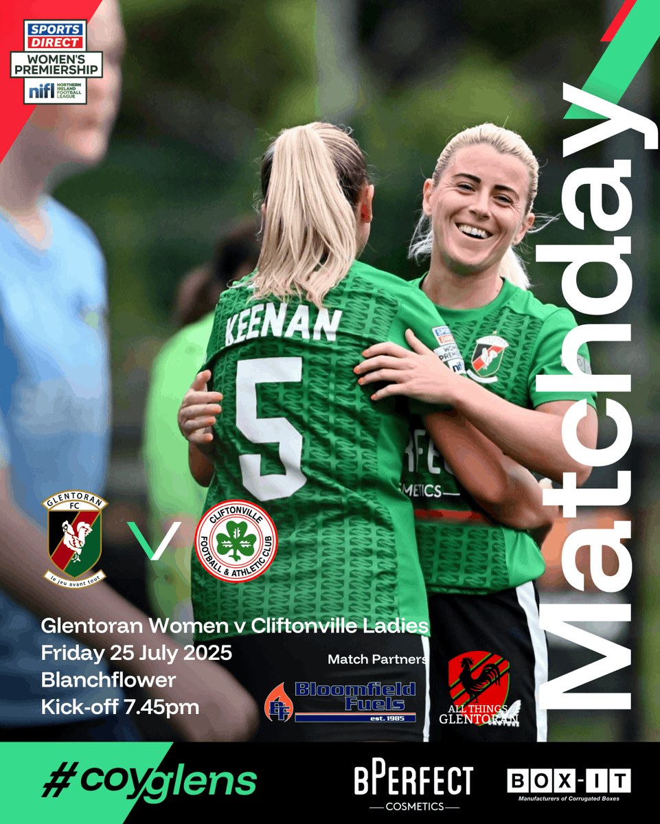 Glentoran Women (@glentoranwomen_) on Twitter photo ๐ ๐๐ง๐๐๐๐๐ฌ ๐ด๐ขโซ
It's a big one tonight ๐ช
๐ Cliftonville
๐ 25 July 2025
โฐ 19:45
๐ Sports Direct Women's Premiership
๐๏ธ Blanchflower
๐๏ธ ยฃ5/ยฃ1 - Academy players FREE \
๐บ LIVE on DAZN
๐ค Match Partners: Bloomfield Fuels & All Things Glentoran
#COYGlens ๐ ๐๐ง๐๐๐๐๐ฌ ๐ด๐ขโซ
It's a big one tonight ๐ช
๐ Cliftonville
๐ 25 July 2025
โฐ 19:45
๐ Sports Direct Women's Premiership
๐๏ธ Blanchflower
๐๏ธ ยฃ5/ยฃ1 - Academy players FREE \
๐บ LIVE on DAZN
๐ค Match Partners: Bloomfield Fuels & All Things Glentoran
#COYGlens