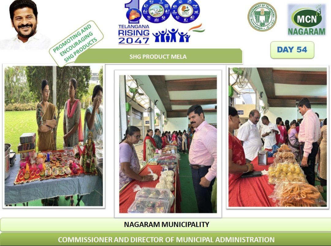 nagaram_mcpl's tweet image. Day 54
An SHG Product Mela showcased handmade items like jewellery, rakhis, sarees, and food, promoting women-led businesses and providing a platform for income generation and local entrepreneurship.