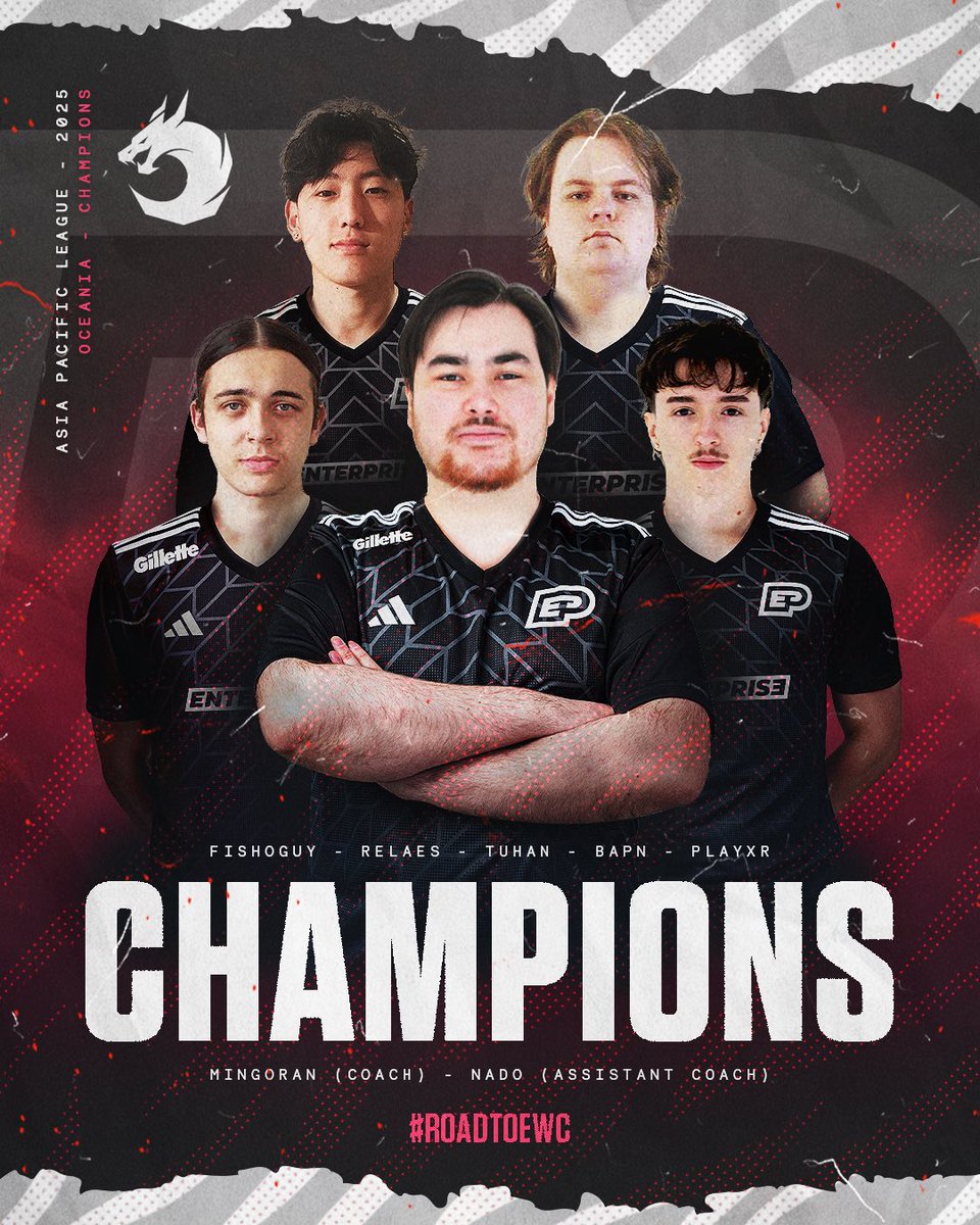 enterprise_esp's tweet image. CHAMPIONS.
We just won the APL Oceania and locked our spot at #EWC2025. Let’s make history.
🌏🏆 #WeAreEnterprise #EWCbound