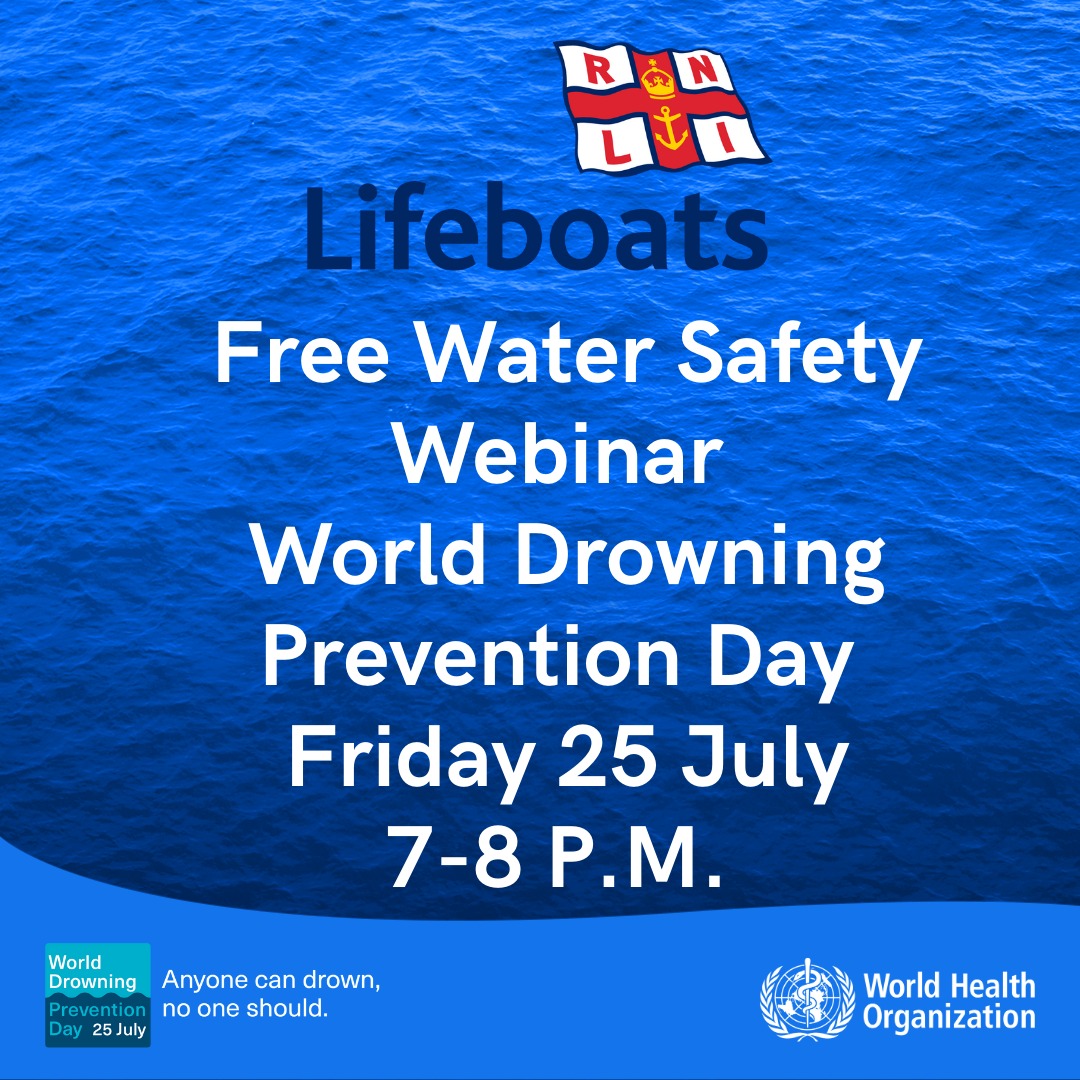 nmdcouncil's tweet image. 𝗥𝗡𝗟𝗜 𝗪𝗮𝘁𝗲𝗿 𝗦𝗮𝗳𝗲𝘁𝘆 𝗧𝗮𝗹𝗸 𝗳𝗼𝗿 𝗪𝗼𝗿𝗹𝗱 𝗗𝗿𝗼𝘄𝗻𝗶𝗻𝗴 𝗣𝗿𝗲𝘃𝗲𝗻𝘁𝗶𝗼𝗻 𝗗𝗮𝘆
Join the RNLI Water Safety team on World Drowning Prevention Day, Friday 25 July 2025 from 7pm until 8pm, for a free, informative and practical talk on how to stay safe…