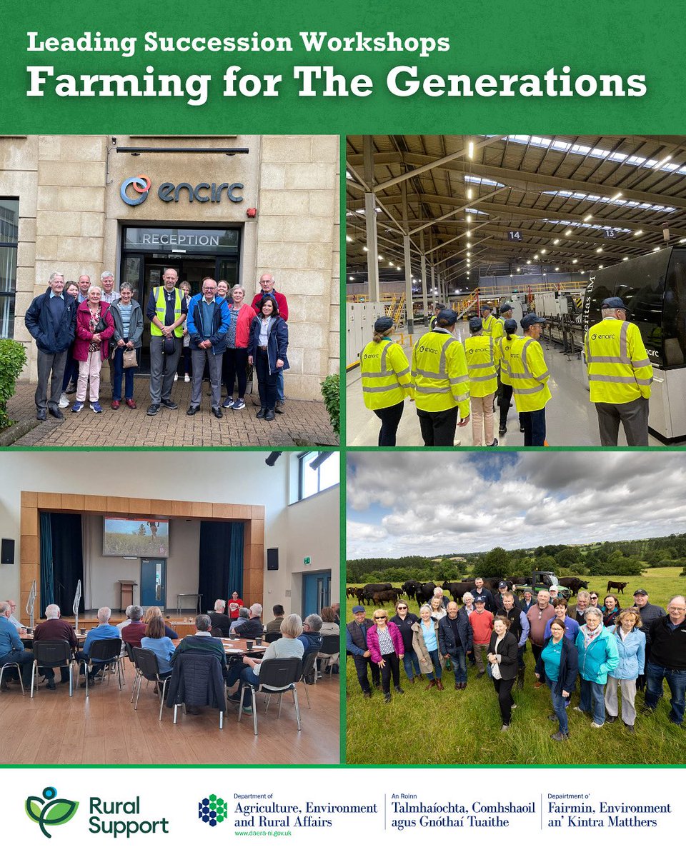 RuralSupport's tweet image. Since March, farmers across 5 groups, from Enniskillen to Banbridge have connected, shared & planned for the future on the Leading Succession workshops.
They offer:
👥 Peer support
🗣️ Expert talks
🚜 Inspiring visits
Find out more about the programme:
📞 028 8676 0040
