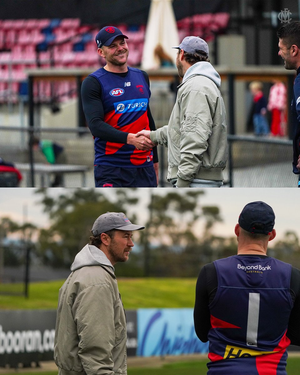 melbournefc's tweet image. A few familiar faces returned to Casey this week ๐
Jamie Bennell, Tim Smith, Jay Kennedy-Harris, Jack Fitzpatrick, Luke Tapscott + Matt Jones stopped by training to visit their old stomping ground.
#DemonSpirit