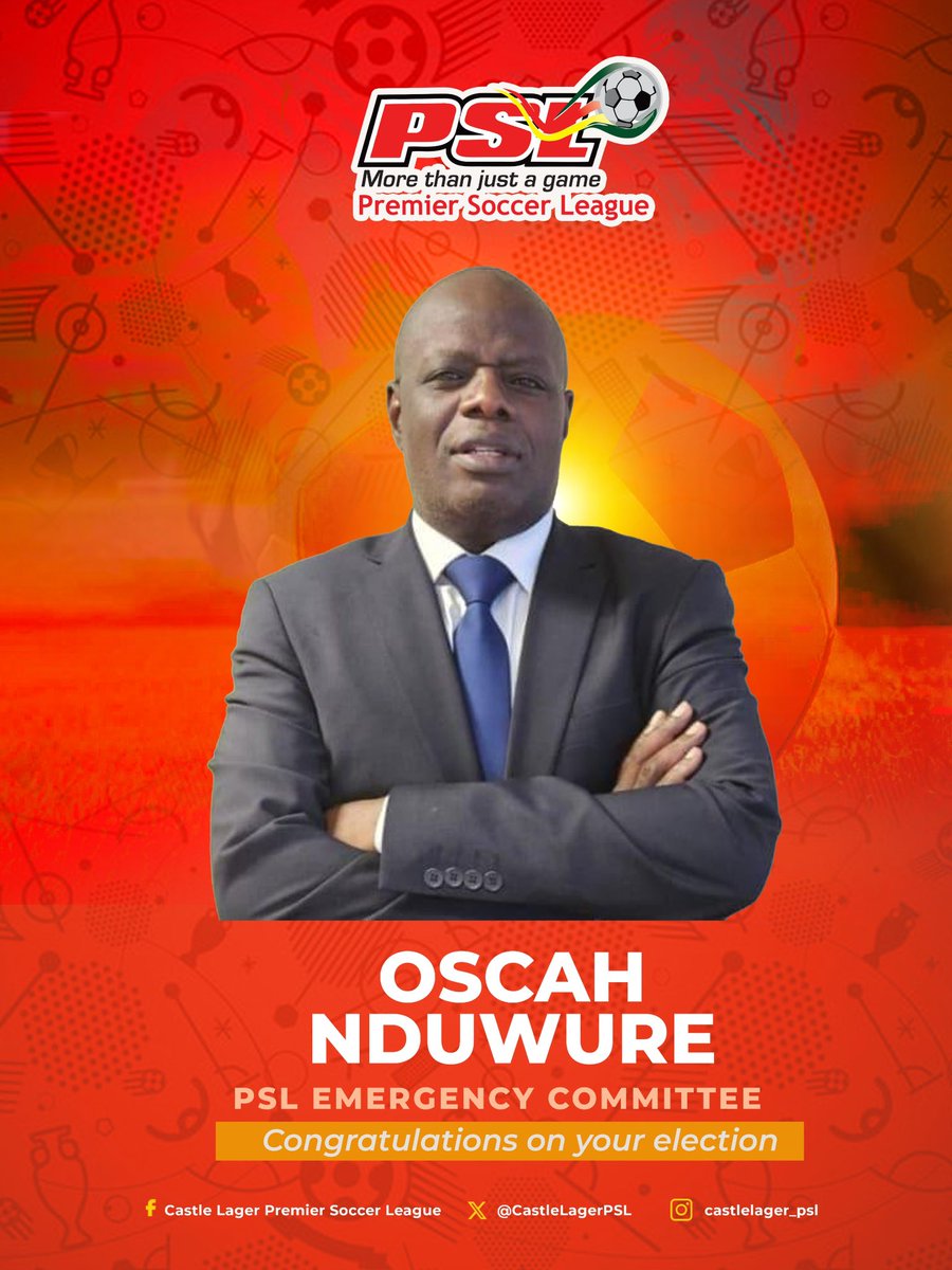 CastleLagerPSL's tweet image. Congratulations to the newly elected PSL leadership:
Isaiah Mupfurutsa: Chairman
Kenneth Mhlophe: Vice Chairman
Moses Maunganidze: Emergency Committee Member
Oscah Nduwure: Emergency Committee Member