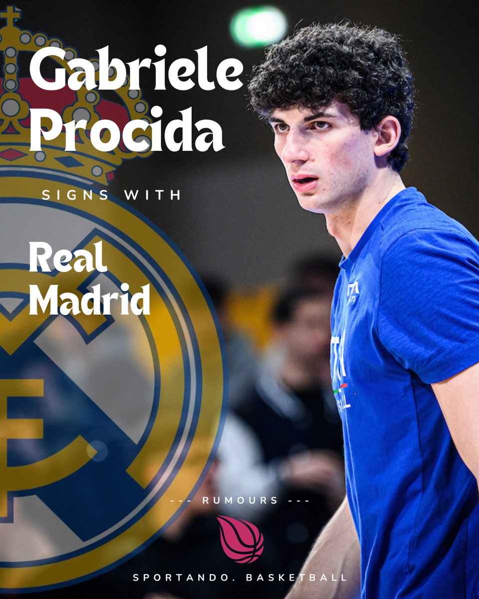 AlessandroMagg4's tweet image. 🚨 DONE DEAL Gabriele Procida is a Real Madrid player. The former Alba Berlin signs a multi-year contract, I am told.
That of Sigma Sports is probably the most important market operation of the last years for Italian basketball: the 2024 Rising Star of EuroLeague will play in…