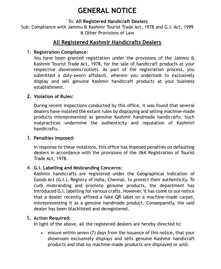 Department of Handicrafts & Handloom, Kashmir tweet media