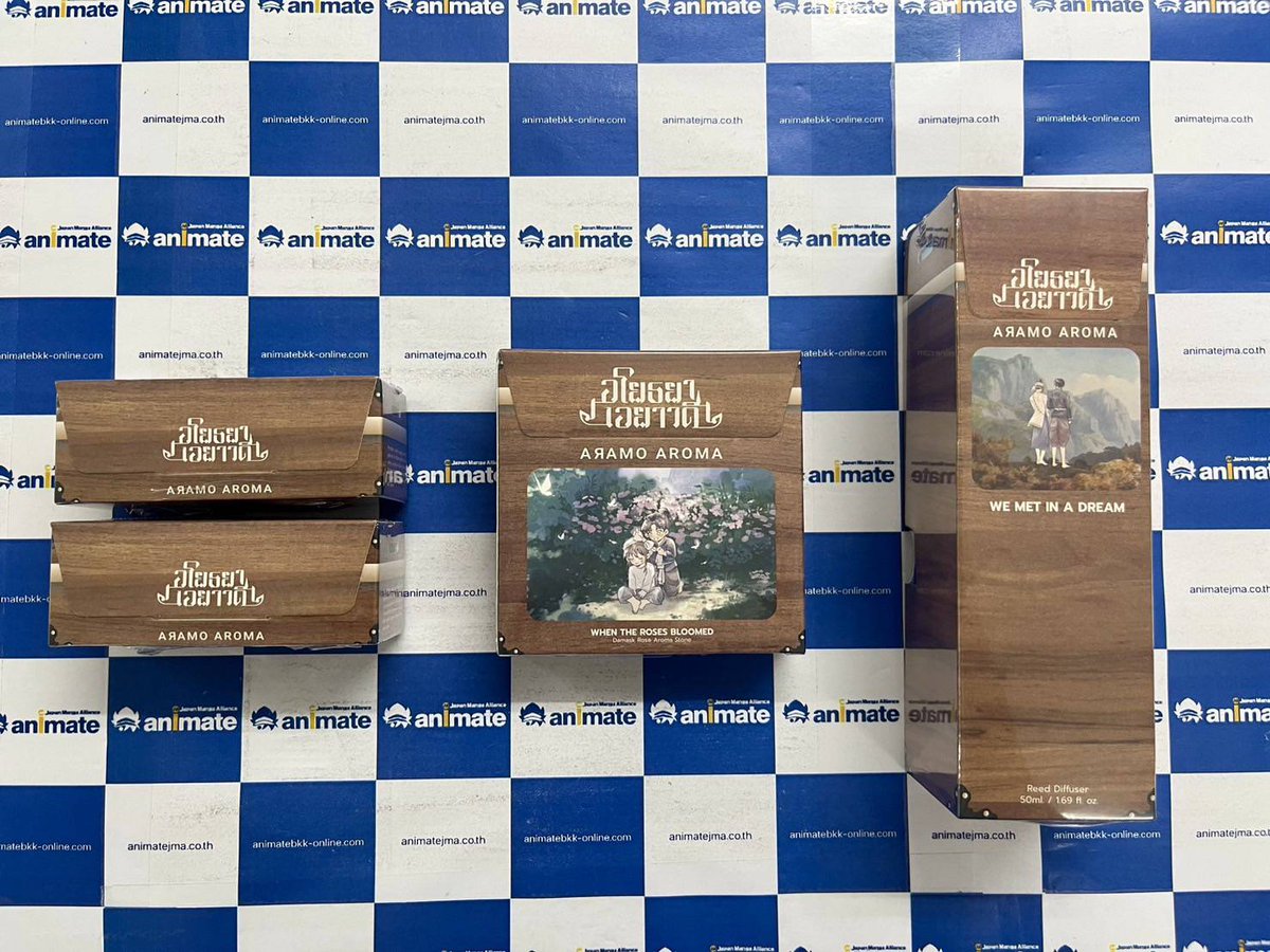 animatejma_bkk's tweet image. ARAMO AROMA x อโยธยา เอยาวดี
-Discovery Set อโยธยา เอยาวดี ราคา 349 บาท
-Perfume Balm 6g Amdong ราคา 199 บาท
-Perfume Balm 6g Jaopii ราคา 199 บาท
-Damask Rose Aroma Stone ราคา 390 บาท
-Reed Diffuser 50ml We met in a dream ราคา 890 บาท
พร้อมให้คุณลูกค้าได้เป็นเจ้าของแล้ววันนี้…
