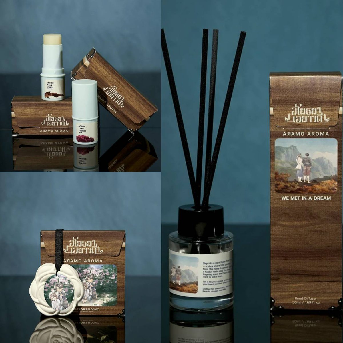 animatejma_bkk's tweet image. ARAMO AROMA x อโยธยา เอยาวดี
-Discovery Set อโยธยา เอยาวดี ราคา 349 บาท
-Perfume Balm 6g Amdong ราคา 199 บาท
-Perfume Balm 6g Jaopii ราคา 199 บาท
-Damask Rose Aroma Stone ราคา 390 บาท
-Reed Diffuser 50ml We met in a dream ราคา 890 บาท
พร้อมให้คุณลูกค้าได้เป็นเจ้าของแล้ววันนี้…
