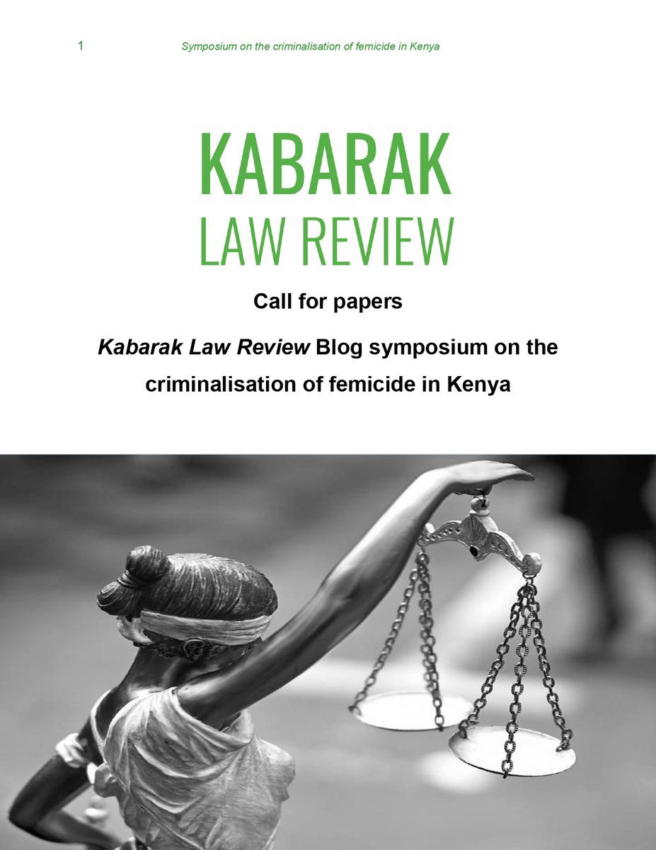 The Lawdown Africa (@lawdownafrica) on Twitter photo During our law career fair, we established that many of you are keen on the ongoing conversation regarding the criminalization of femicide in Kenya. Here is your chance to be heard & maybe even published.
Details: tinyurl.com/3yab5ays
cc: <a href="/lawkabarak/">Kabarak Law School</a> <a href="/KABUPressKE/">Kabarak University Press</a> <a href="/cnyambura/">funsized</a> During our law career fair, we established that many of you are keen on the ongoing conversation regarding the criminalization of femicide in Kenya. Here is your chance to be heard & maybe even published.
Details: tinyurl.com/3yab5ays
cc: <a href="/lawkabarak/">Kabarak Law School</a> <a href="/KABUPressKE/">Kabarak University Press</a> <a href="/cnyambura/">funsized</a>