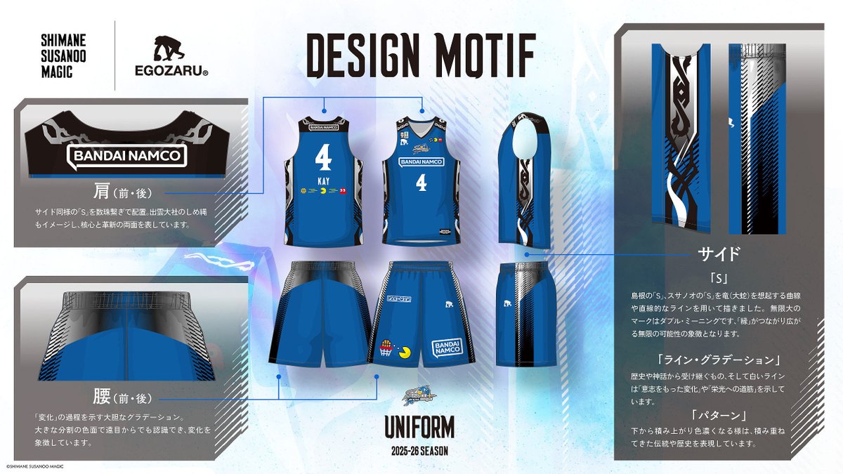susanoo_m's tweet image. ◤ ̄
2025-26 SEASON
ユニフォームデザイン決定
_◢
#島根スサノオマジック の新シーズンユニフォームがついに完成✨
テーマは「核心×革新」。…