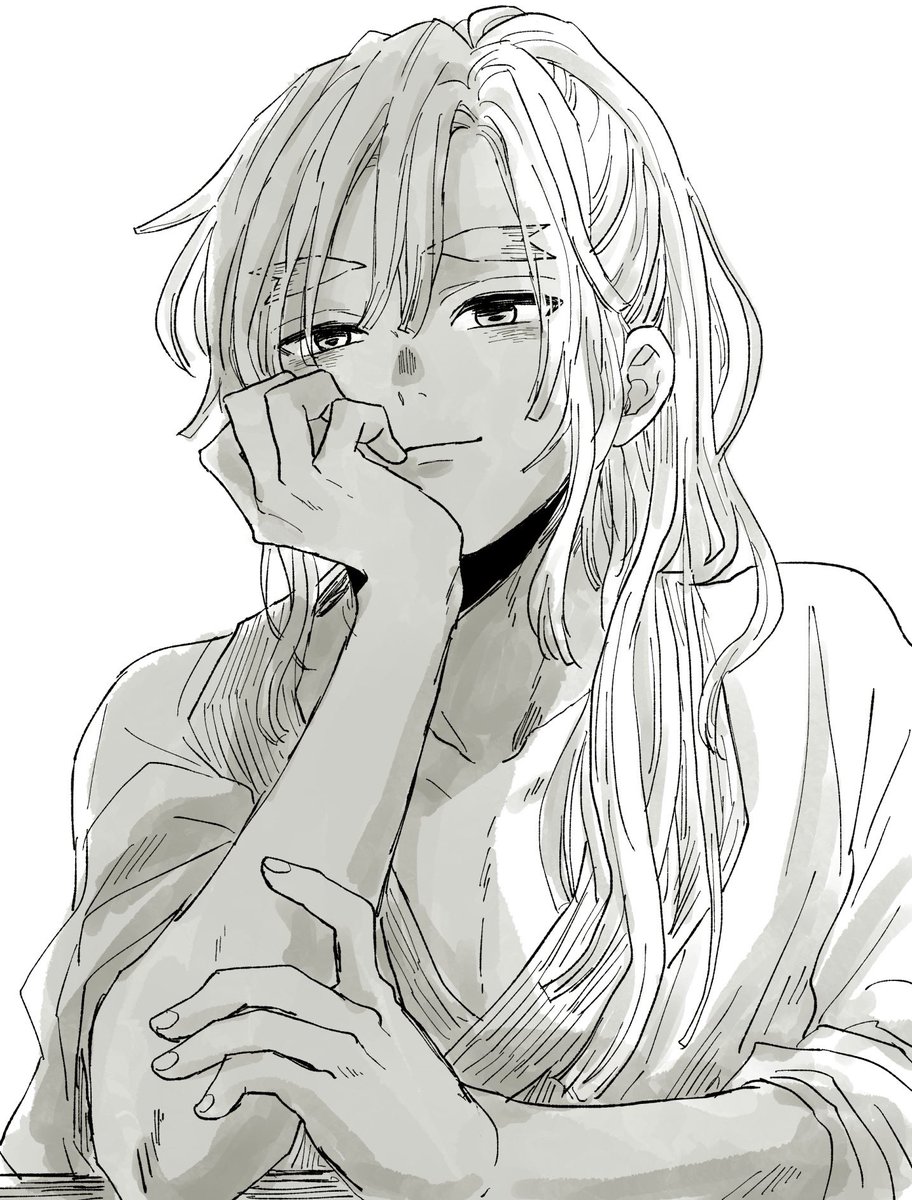 ichi_kmt's tweet image. 大昔に人にあげる用に描いた長髪大人ぜんいつ