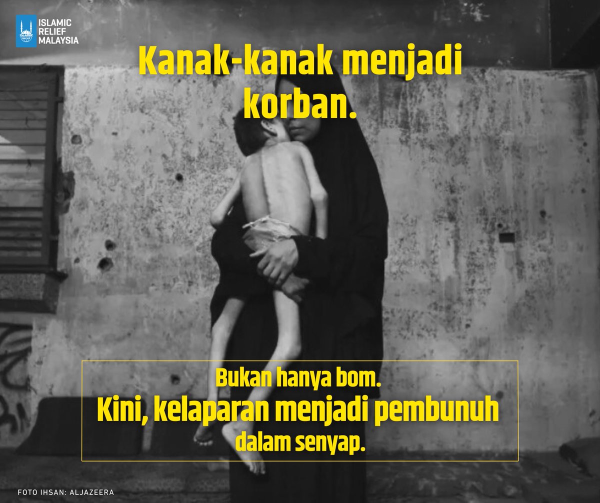 𝗚𝗮𝘇𝗮: 𝗧𝗶𝗮𝗱𝗮 𝘀𝘂𝗮𝗿𝗮 𝘆𝗮𝗻𝗴 𝗹𝗲𝗯𝗶𝗵 𝗸𝘂𝗮𝘁 𝗱𝗮𝗿𝗶𝗽𝗮𝗱𝗮 𝘁𝗮𝗻𝗴𝗶𝘀𝗮𝗻 𝗹𝗮𝗽𝗮𝗿

Mereka tak pernah bayangkan, kelaparan boleh jadi lebih menakutkan daripada letupan bom atau tembakan senjata.

Senjata yang senyap tapi membunuh perlahan-lahan.