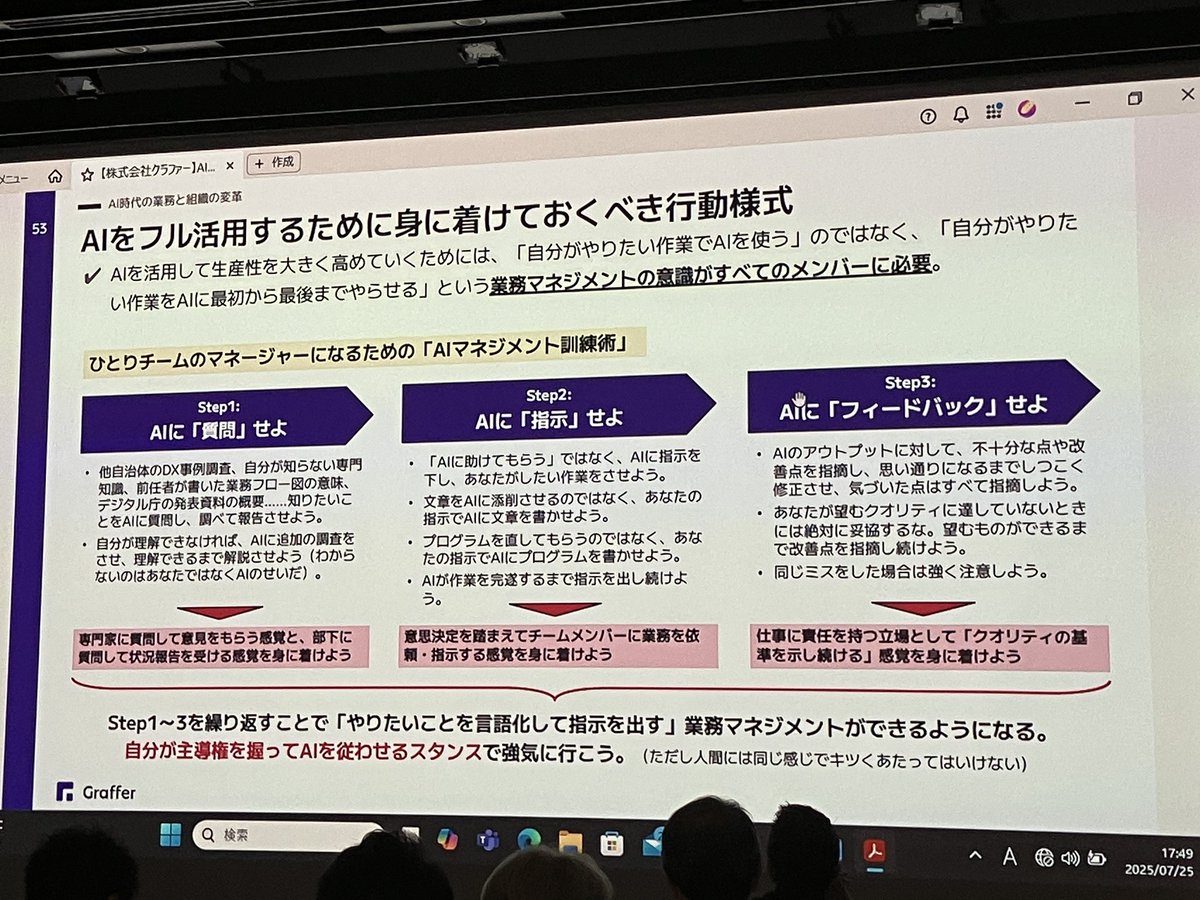 akipii's tweet image. AIをフル活用するにはAIに指示を出してAIに、フィードバックする。AIには強気で会話せよ。でも人間にAIと同じスタイルで会話してはいけない。人間には思いやりを持って話しましょう笑 #RedmineJapan