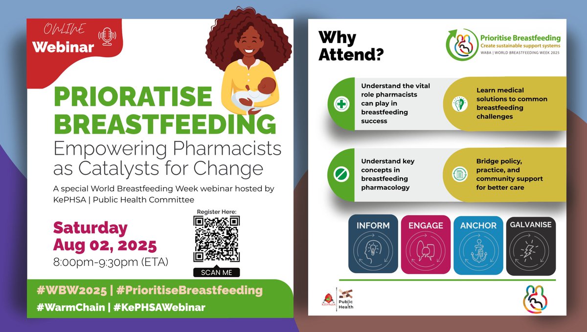 The Public Health committee of <a href="/kephsa/">Pharmacy Students Association KE</a>  is hosting a must-attend webinar in honor of #WorldBreastfeedingWeek2025, and YOU’RE invited.

🗓️ 2nd August 2025🤩
🕗 Time: 8:00 PM (EAT)💃🕺
🎙️ Expert speakers
💬 Live Q\&amp;A 

Registration link👇👇
shorturl.at/QULDA
