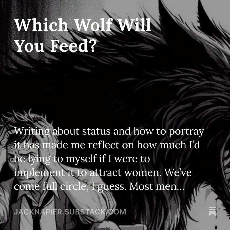 JackNapierNot's tweet image. New Essay!
Read it here: jacknapier.substack.com/p/which-wolf-w…
