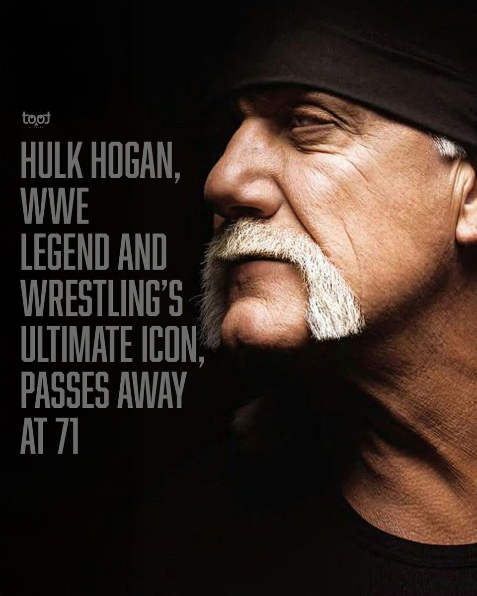 tootaffairs's tweet photo. RIP Hulk Hogan (Terry Bollea), 71. A true icon of #WWE, Hogan defined wrestling in the '80s and beyond with unmatched charisma, six world titles, and legendary legacy. The Real American lives on. 🕊️💪 #Hulkamania #WrestlingLegend https://t.co/bVorc9BR8q