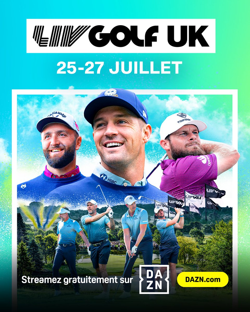 🇬🇧 | Le Liv Golf UK est à suivre gratuitement sur DAZN du 25 au 27 juillet. ⛳️🏌️

Regardez la compétition gratuitement ici : dazn.com/fr-BE/competit… ! 👈

🎙 : <a href="/JTourtoulon/">J-Louis Tourtoulon</a> / Cyrille Cormier