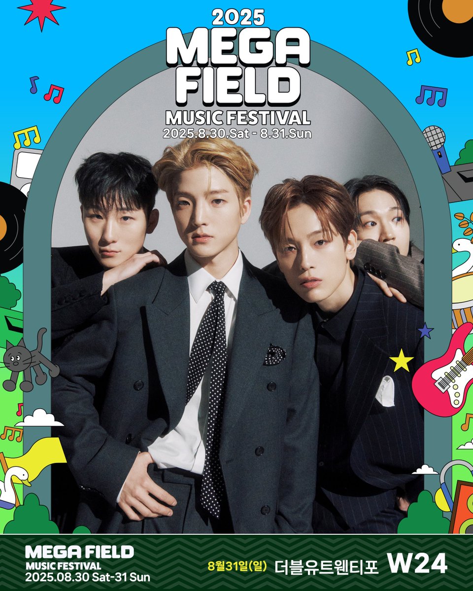 [📢아티스트 개별 포스터 공개]
#메가필드2025 #3차라인업

#W24 
#정호원 #김종길 #김윤수 #박아론
✔출연일자 : 2025.8.31.Sun

MEGAFIELD MUSIC FESTIVAL 2025
2025.8.30(Sat)-8.31(Sun)
at KINTEX

#메가필드뮤직페스티벌 #MEGAFIELDMUSICFESTIVAL #메가필드2025 #음악축제 #뮤직페스티벌