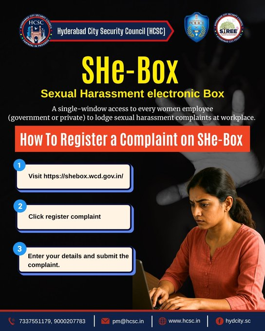 urstcn's tweet image. Every woman deserves a safe, respectful workplace. SHe-Box is a confidential way to report sexual harassment—anytime, anywhere.
 🖥️ File your complaint at: shebox.wcd.gov.in 
Let your voice be heard. Share to spread awareness.  
#SheBox #SafeWorkspaces #SpeakUp #Workspace