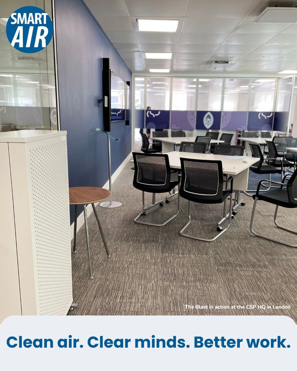 SmartAirUK (@smartairuk) on Twitter photo 💼 Clean air in workplace means clearer thinking, fewer sick days, and a real boost in productivity.
If the air in your workspace feels stuffy, it’s time to think about clean air solutions. Your team will thank you for it.
The Blast in action at <a href="/thecsp/">Chartered Society of Physiotherapy (CSP)</a>
#CleanAirAtWork 💼 Clean air in workplace means clearer thinking, fewer sick days, and a real boost in productivity.
If the air in your workspace feels stuffy, it’s time to think about clean air solutions. Your team will thank you for it.
The Blast in action at <a href="/thecsp/">Chartered Society of Physiotherapy (CSP)</a>
#CleanAirAtWork