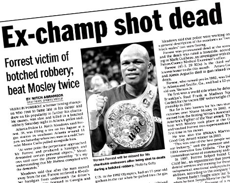 BoxerJoeGrim's tweet image. Former WBC/IBF welterweight and WBC super welterweight world champion Vernon Forrest was shot dead #OnThisDay in 2009 after being robbed at a gas station in Atlanta, Georgia. He was 38.