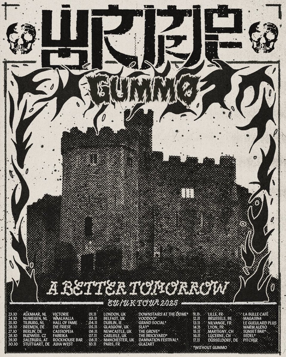 Wormrot's tweet image. WORMROT ‘A BETTER TOMORROW’ EU/UK TOUR THIS OCTOBER, W/ SUPPORT GUMMO
This will be the last tour before WR takes a long break
LAST CHANCE!
Poster by lunch___666