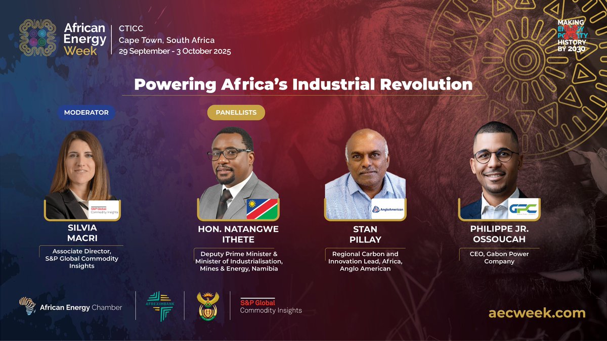Real_AEW's tweet image. Join thousands of delegates at #AEW2025 as the continent takes bold strides toward industrial transformation. In a high-level panel discussion: Powering Africa’s Industrial Revolution, key leaders from government, industry, and the private sector will come together to address one…