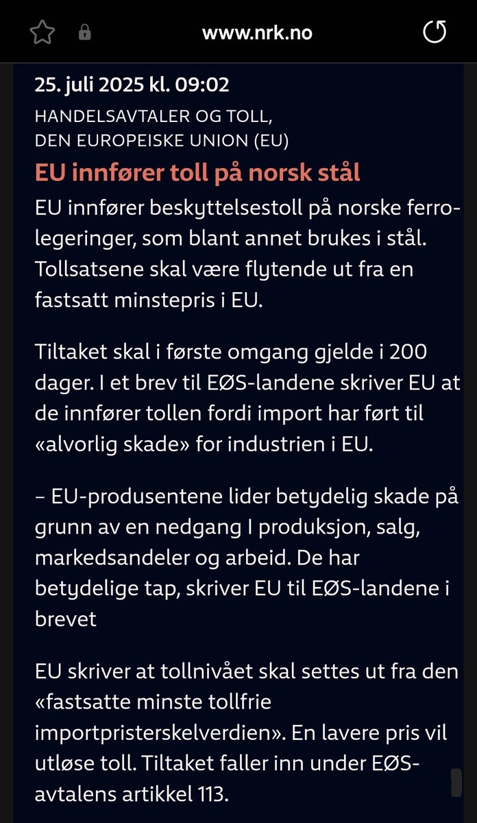 Da er det bare å stoppe strømeksporten vår i 200 dager fordi eksporten utgjør "alvorlig skade" for hele det norske samfunnet.