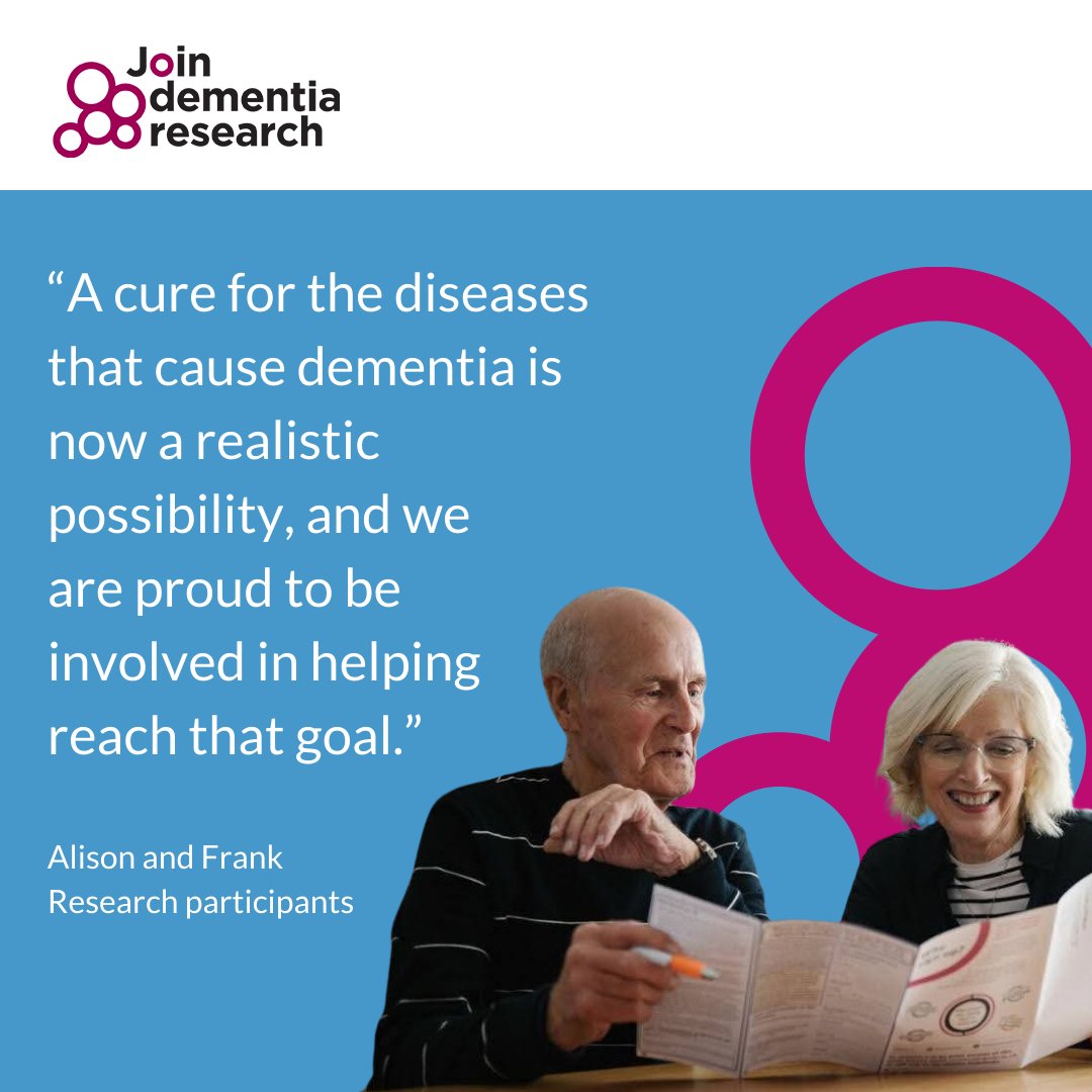 beatdementia's tweet image. 💬 "Without research, progress doesn’t happen, and cures aren’t found”.
Alison's husband Frank was diagnosed with Alzheimer’s in 2020 and the couple signed up to Join Dementia Research in 2022.
They have since taken part in 15 studies.
Read their story: alzheimersresearchuk.org/news/taking-pa…