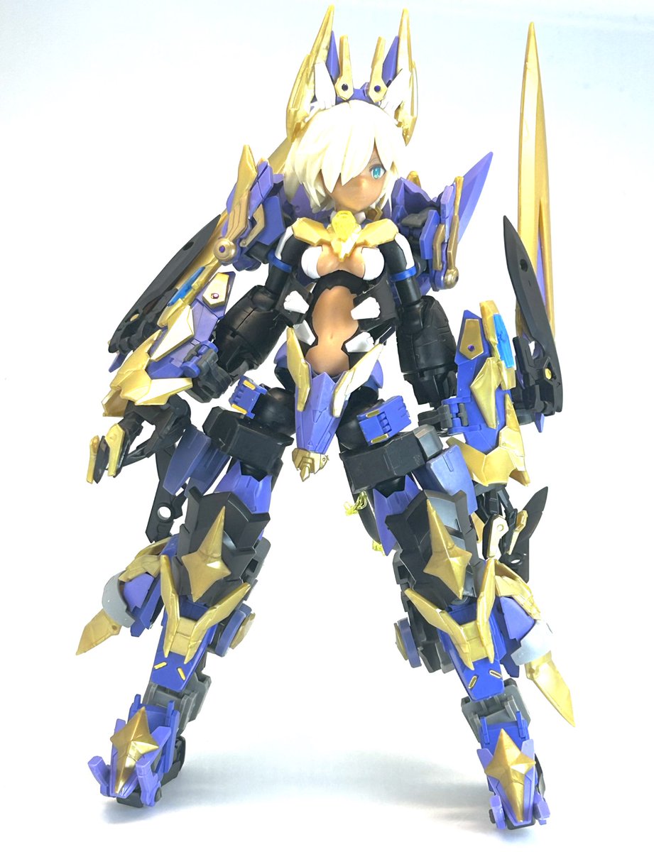 sigra_mecha's tweet image. 紫姫雷&quot;シキミカヅチ&quot;
[オルタードサンダーフォーム]

試作次元融合フレーム「X-MSF」を
組み込まれたシスター。

機械の躯体に煌めく雷のエレメントは
時空の境界を超える力を覚醒させる。

（リプに詳細など続きます）
#MIX30MLコンテスト