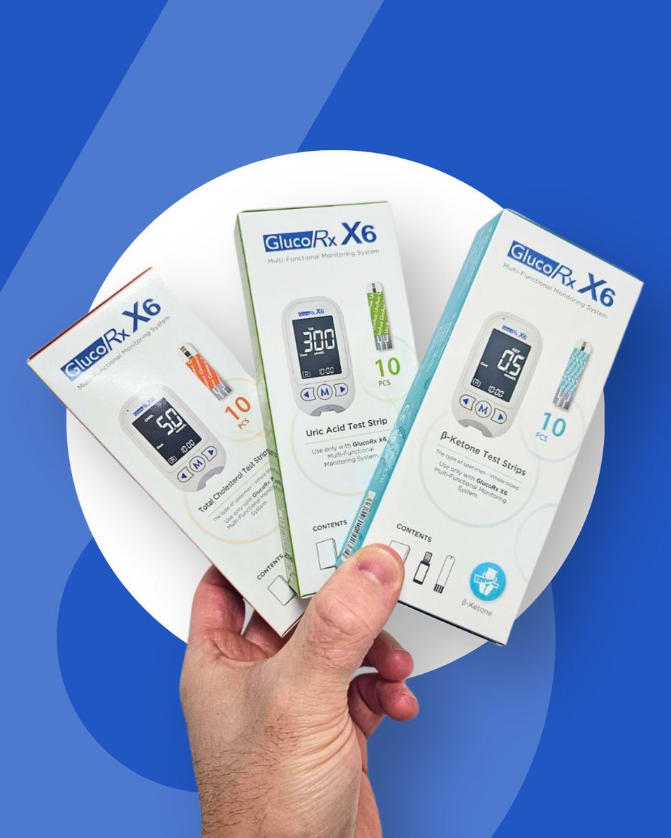 You still have time to take charge of your health in 2025 with the GlucoRx X6 Multi-Parameter Meter 💪 

Designed for accuracy and convenience, the X6 empowers you to track six key health parameters all in one smart device 6️⃣

Start prioritising your health today 📲