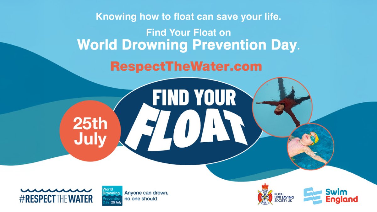 Knowing how to float can save your life. On #WorldDrowningPreventionDay, we encourage you to Find Your Float! Swimming pools and swim schools are teaching floating techniques in their swimming lessons. Contact your local pool today! 
#RLSSUK #SwimEngland