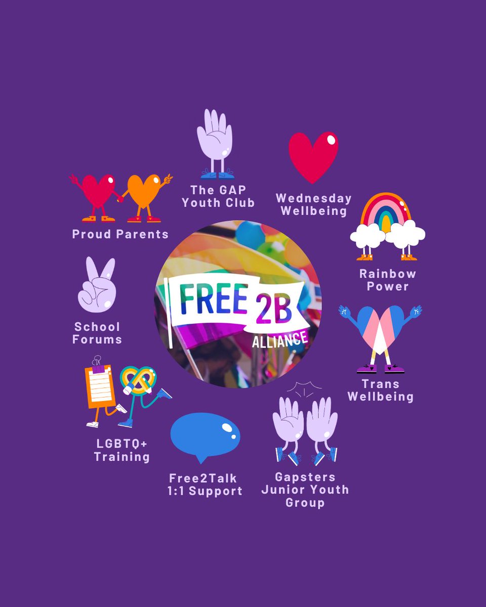 From youth groups to parent support, we're here to support you in any way that we can 🌈

Head over to free2b.lgbt to find out more about how we support LGBTQ+ young people and their families.

#LGBTQplus #LGBTQ #LGBTQsupport #LGBTQyouth #queeryouth #queer