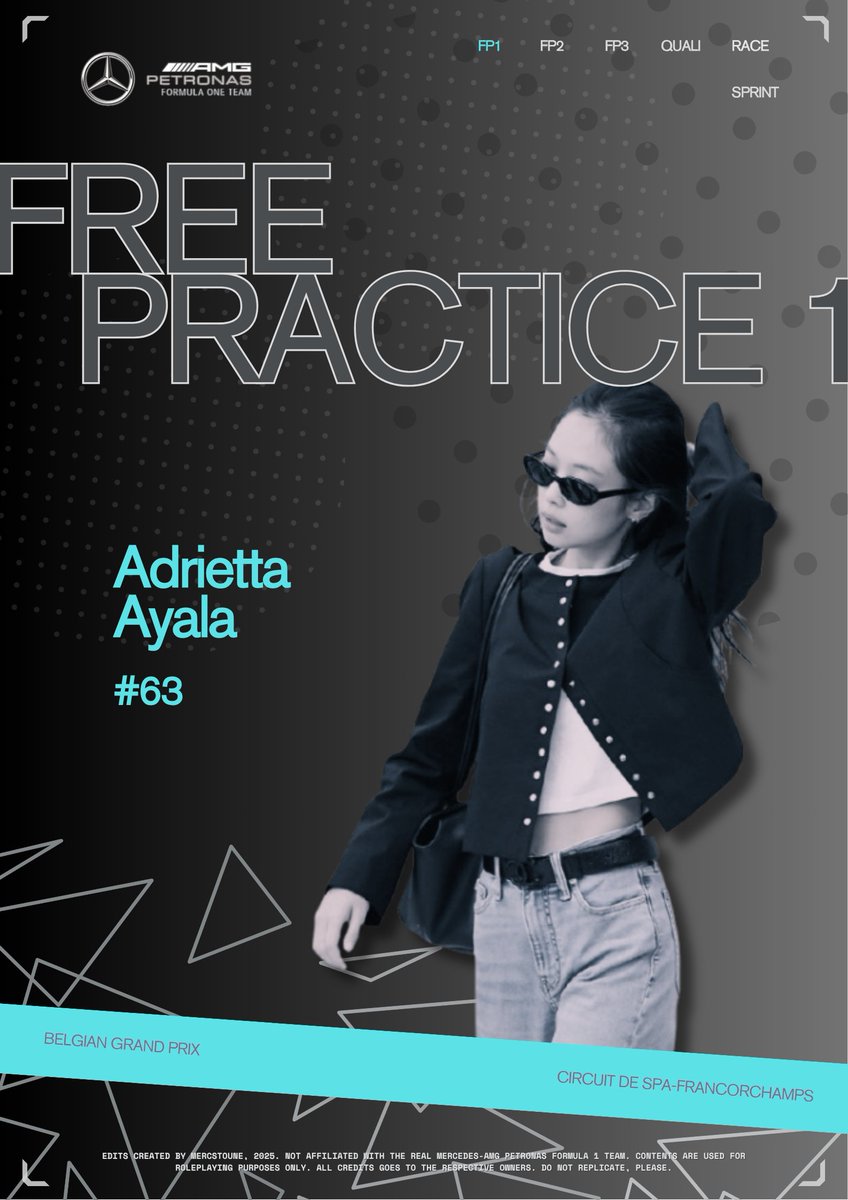 ͏ ͏ ͏͏ ͏ 
͏ ͏ ͏͏ ͏ 
͏ ͏ ͏
⟢  𝐀𝐃𝐑𝐈𝐄-𝐀𝐘𝐀𝐋𝐀  •  NEW POST
JUL 25, 2O25.  |  𝐒𝐏𝐀, 𝐁𝐄.

𝐀𝐝𝐫𝐢𝐞𝐭𝐭𝐚 was seen arriving at the F1 Paddock earlier, in time for Free Practice 1, at the 2025 Belgian GP. 
͏ ͏ ͏͏ ͏ 
͏ ͏ ͏͏ ͏ 
͏ ͏ ͏