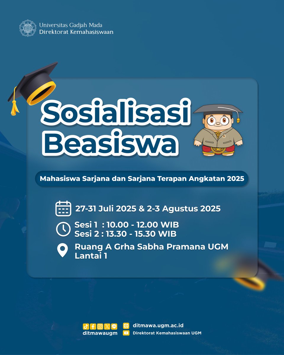ditmawaugm's tweet image. Ternyata, ada banyak jenis beasiswa yang ditawarkan di UGM dan kalian semua memiliki kesempatan untuk mendaftar lho!🤔
Gak percaya!??
Yuk ikutan ke Sosialisasi Beasiswa biar gak cuma dengar-dengar, tapi langsung dapat info resminya!🤩
Oiya, acara Sosialisasi Beasiswa ini…