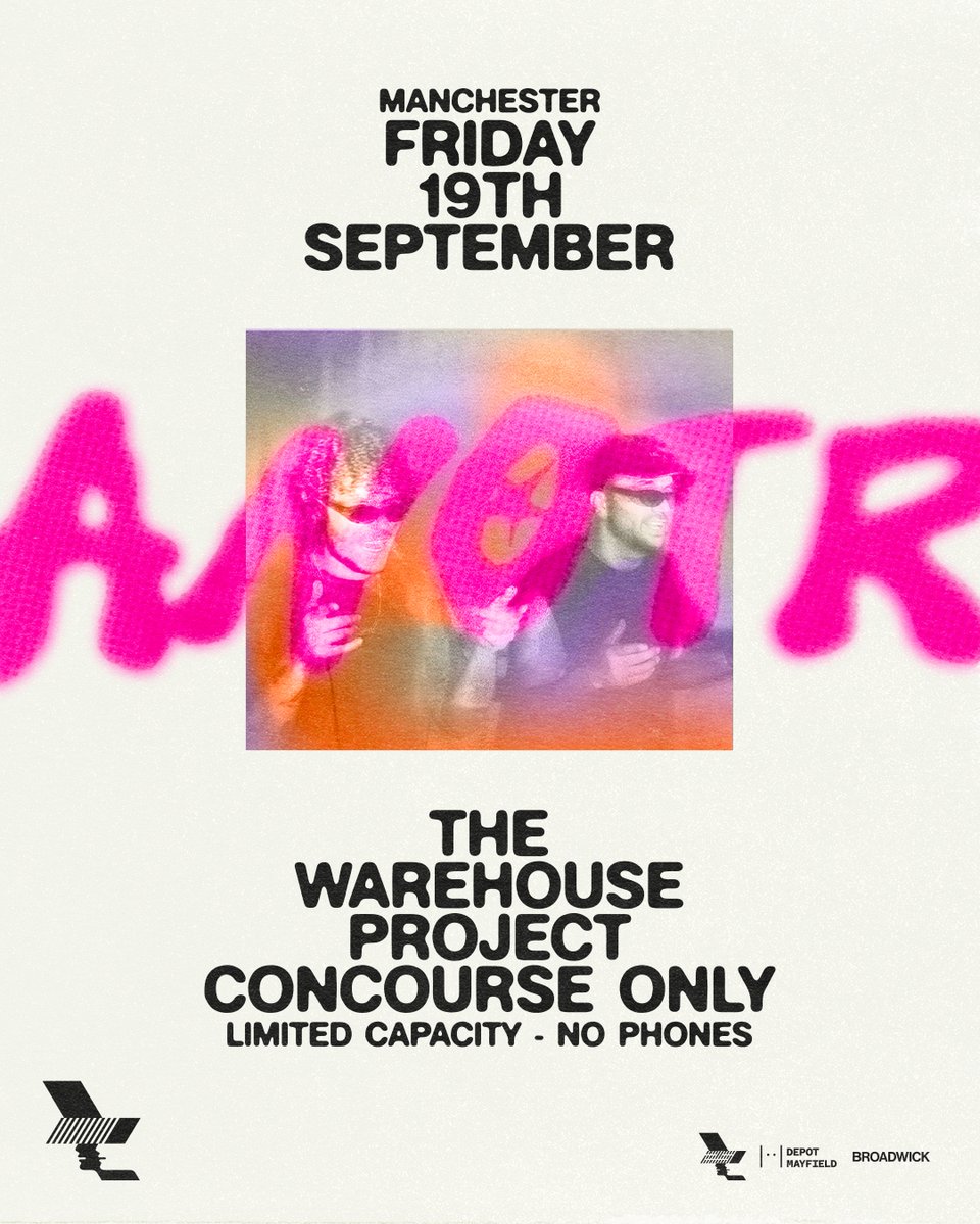 TicketmasterUK's tweet image. ANOTR return to The Warehouse Project this September for a limited capacity, Concourse Only show with a no phones policy in place
🎫 Get your tickets now >>bit.ly/3jRYwZ4
