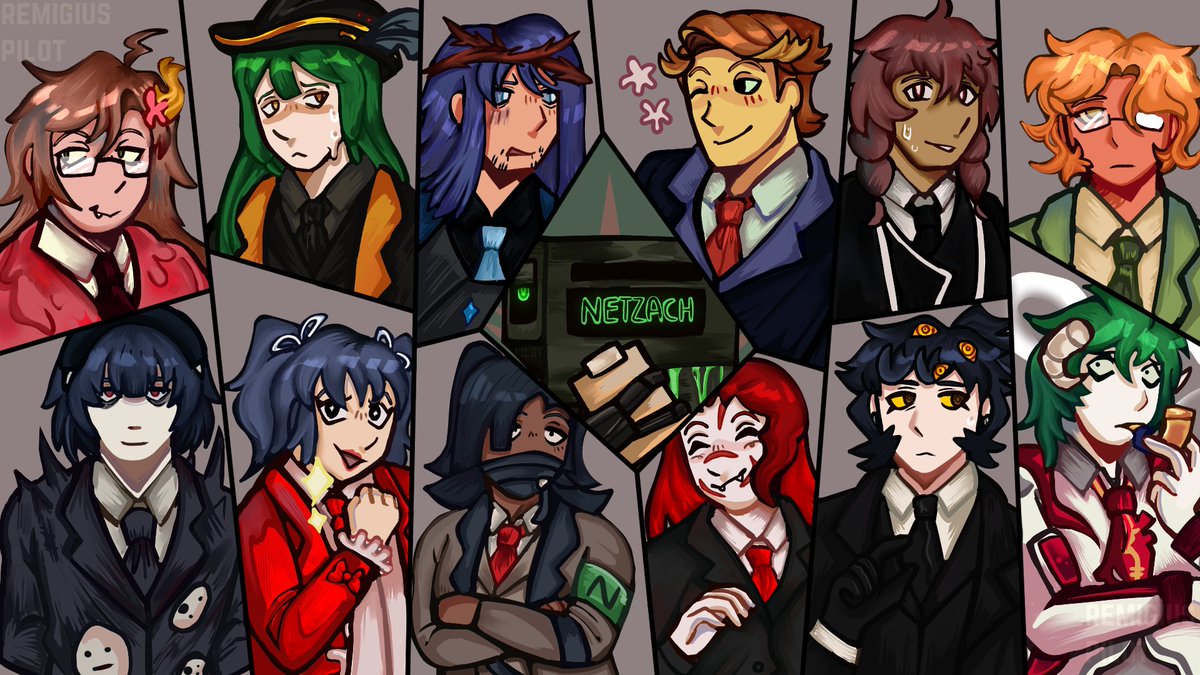 PilotsCove's tweet photo. OK MASS ATTACK TIME!! CHARACTERS BELONG TOOO
-@anxiee7 
- @sanedocctor 
- ToxicGutGlitch
- DustyDrawsStuffF101
- @gimtmoment 
- @tomoprii 
- Sylvetia
- KittyScootDraws
- @patheticloser39 
- @makopolarday 
- semsinferno https://t.co/LQN92tuDkz