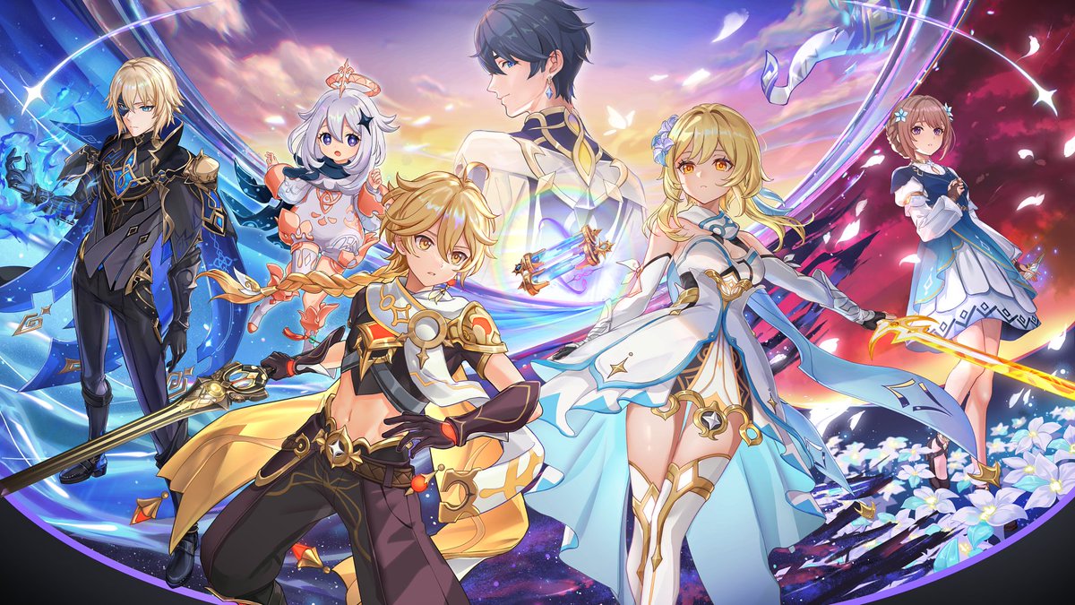 yakotakos's tweet image. 原神 ~Ver.5.7 FAを描かせていただきました
魔神任務より双子とパイモン、ダイン、ティレル、そしてカリベルトです
#原神 #GenshinImpact