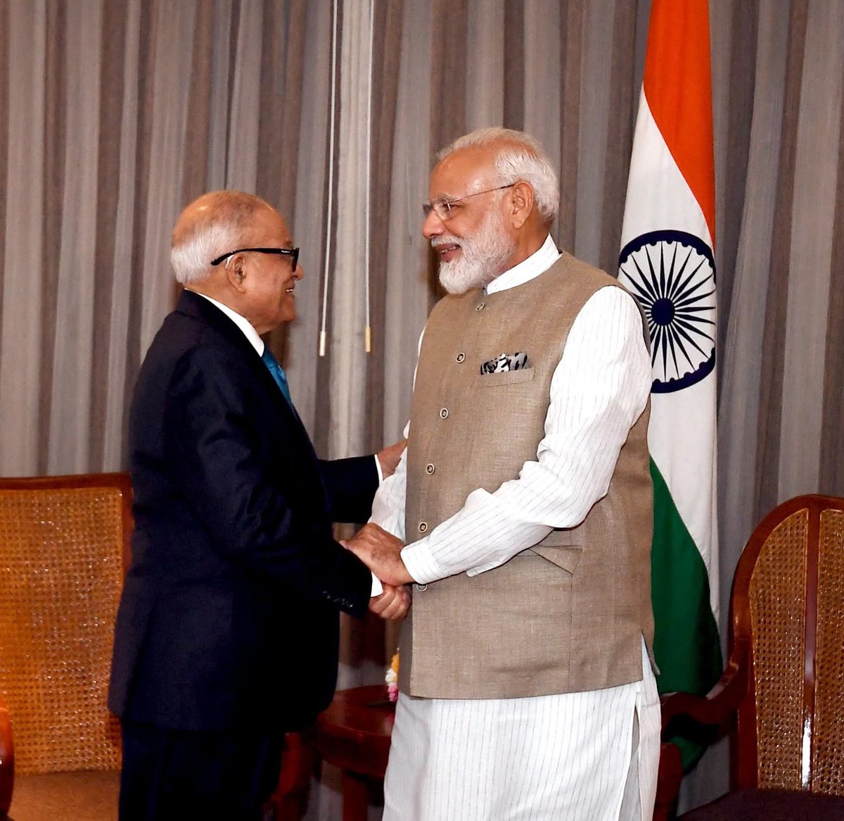 Maumoon Abdul Gayoom (@maumoonagayoom) on Twitter photo Warm welcome to Your Excellency Prime Minister Narendra Modi (<a href="/narendramodi/">Narendra Modi</a>) to the Maldives. It is a great honour and privilege for us to receive you in our country.
May your visit further strengthen the deep rooted ties of friendship, understanding, and cooperation between our Warm welcome to Your Excellency Prime Minister Narendra Modi (<a href="/narendramodi/">Narendra Modi</a>) to the Maldives. It is a great honour and privilege for us to receive you in our country.
May your visit further strengthen the deep rooted ties of friendship, understanding, and cooperation between our