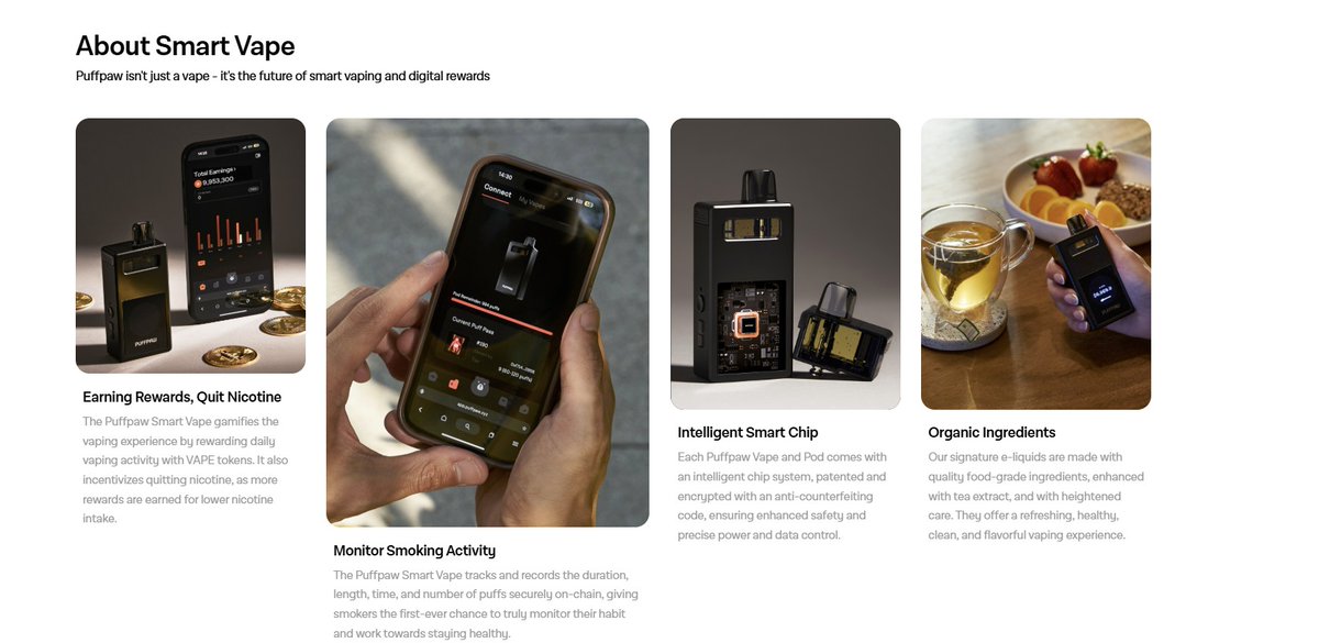 doruOlt's tweet image. gPuff!
One of the cleanest ecommerce sites in crypto just happens to sell vapes that pay you to quit nicotine.
→ Puffpaw.xyz is live
→ Ref system fully working
→ Yapping Kaito mode = active
→ Rewards, rankings, stats. All on-chain.
Not your average vape site.…