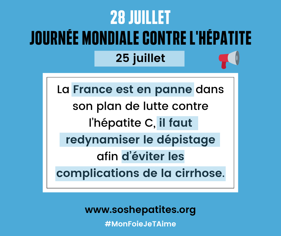 « Les hépatites virales : venons-en à bout ! »
📢 Le 28 juillet, c’est la Journée mondiale de lutte contre les hépatites virales. 
Découvrez notre Communiqué de presse : soshepatites.org/il-faudra-enco… !
#MonFoieJeTAime #WorldHepatitisDay #JournéeMondialeContreLHépatite