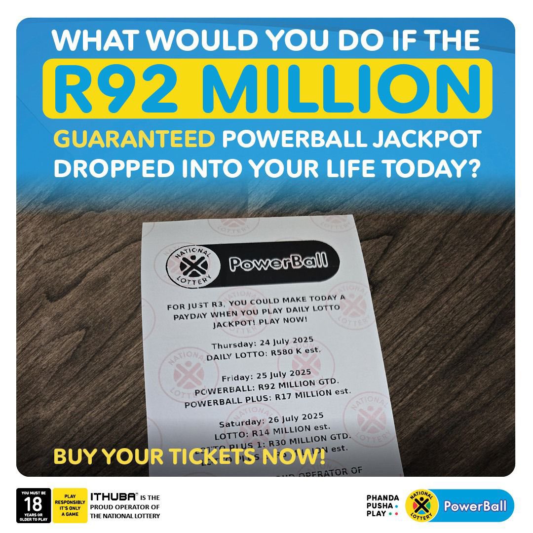 sup3rsun's tweet image. Get your one way ticket to a soft life 😳💸 #GuaranteedR92Million is up for grabs today ! BUY your tickets NOW in-store, on nationallottery.co.za, the Mobile App, via cellphone banking or dial *120*7529# for USSD.
#TicketToEverything